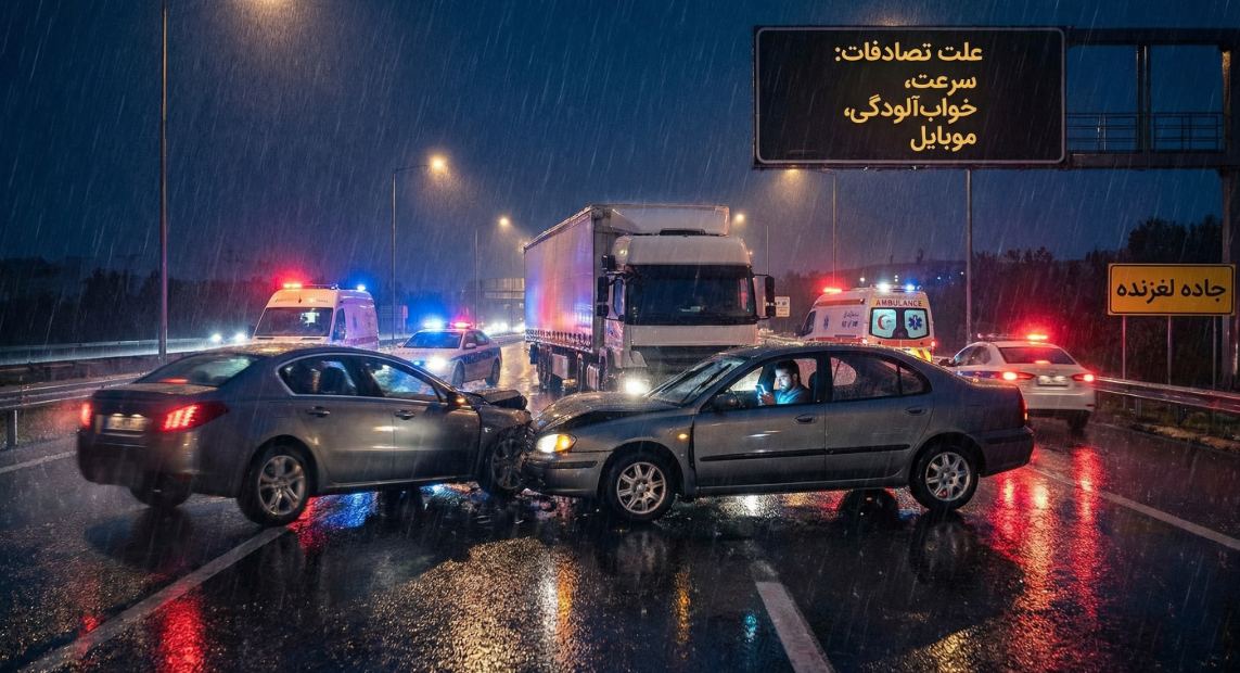 علت تصادفات در اتوبان